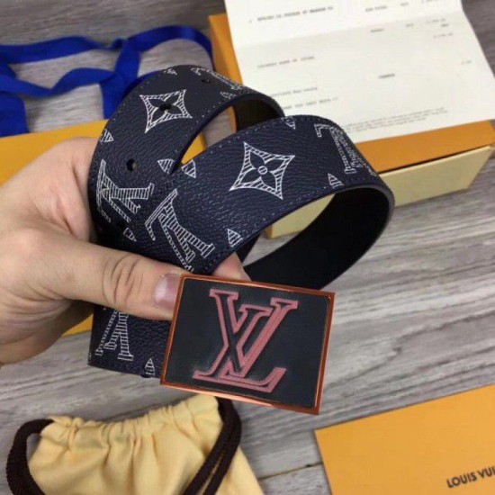 Replica Louis Vuitton Metropole 35mm Belt Monogram Ink M0049T