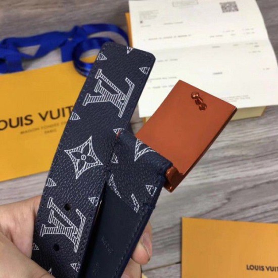 Replica Louis Vuitton Metropole 35mm Belt Monogram Ink M0049T