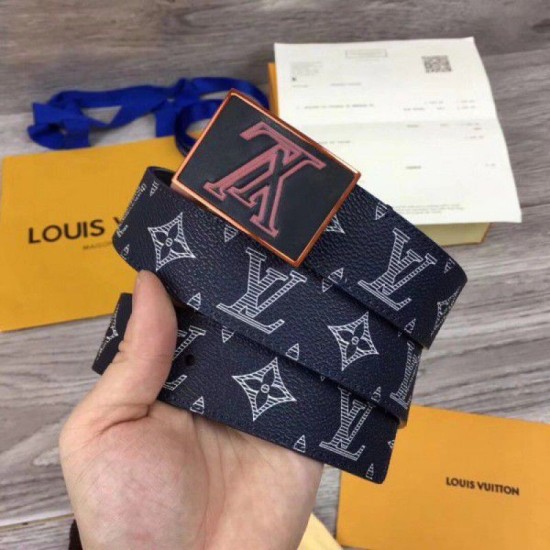 Replica Louis Vuitton Metropole 35mm Belt Monogram Ink M0049T