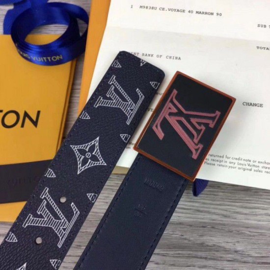 Replica Louis Vuitton Metropole 35mm Belt Monogram Ink M0049T
