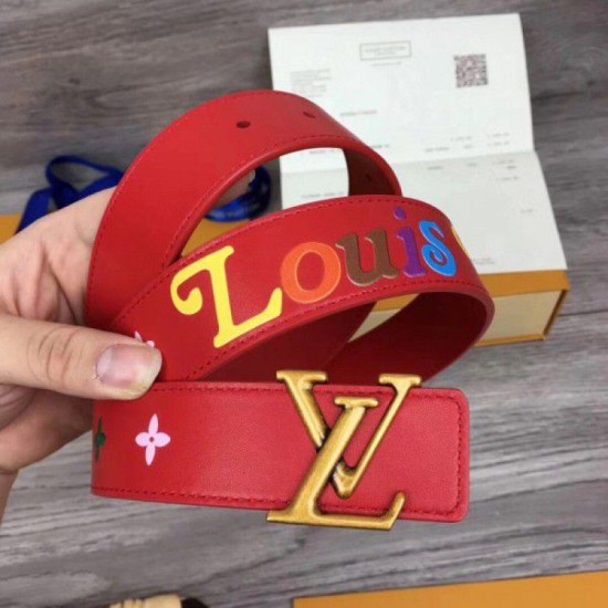 Replica Louis Vuitton Red New Wave 35mm Belt M0096V Replica Louis Vuitton Red New Wave 35mm Belt M0096V