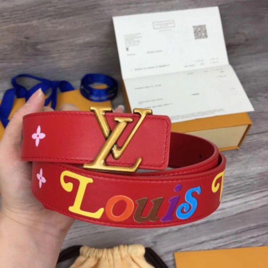 Replica Louis Vuitton Red New Wave 35mm Belt M0096V Replica Louis Vuitton Red New Wave 35mm Belt M0096V