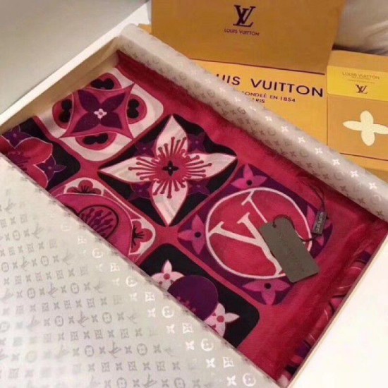 Fake Louis Vuitton Pink Kamonogram Stole M71190 Replica