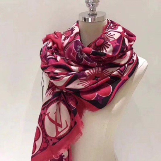 Fake Louis Vuitton Pink Kamonogram Stole M71190 Replica