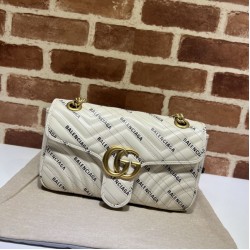 Replica Gucci The Hacker Project small GG Marmont bag 443497 Cream