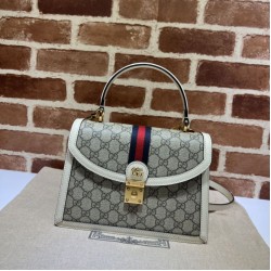 Replica Gucci Ophidia Small top handle bag with Web 651055 White