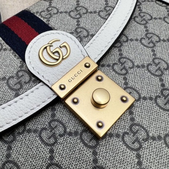 Replica Gucci Ophidia Small top handle bag with Web 651055 White Replica Gucci Ophidia Small top handle bag with Web 651055 White