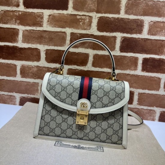 Replica Gucci Ophidia Small top handle bag with Web 651055 White Replica Gucci Ophidia Small top handle bag with Web 651055 White
