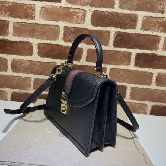 Replica Gucci Ophidia Small top handle bag with Web 651055 Black Replica Gucci Ophidia Small top handle bag with Web 651055 Black