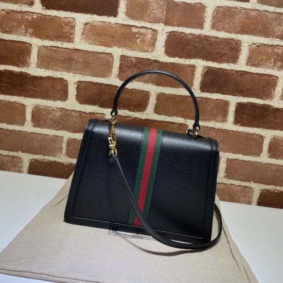Replica Gucci Ophidia Small top handle bag with Web 651055 Black Replica Gucci Ophidia Small top handle bag with Web 651055 Black