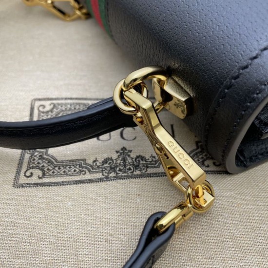 Replica Gucci Ophidia Small top handle bag with Web 651055 Black Replica Gucci Ophidia Small top handle bag with Web 651055 Black