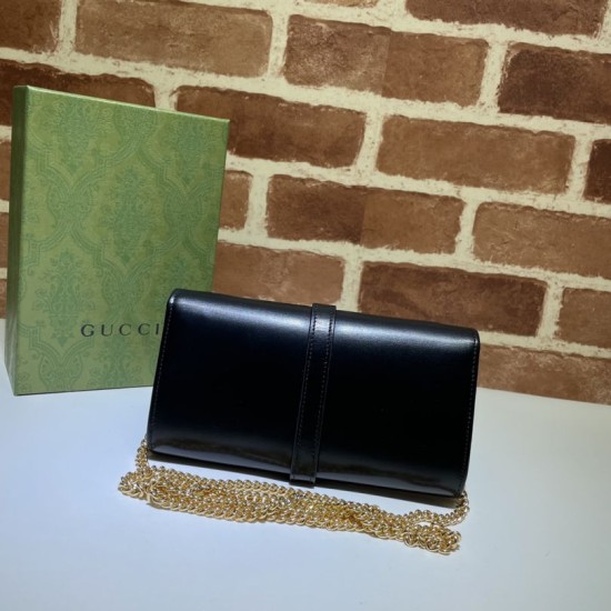 Replica Gucci Jackie 1961 chain wallet 652681 Black Fake Gucci Jackie 1961 chain wallet 652681 Black Replica