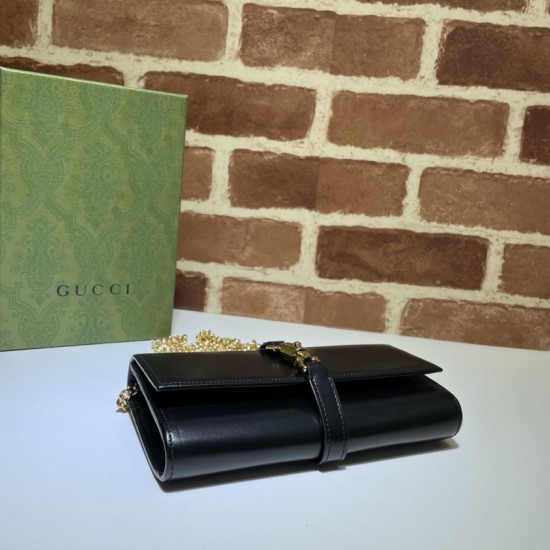 Replica Gucci Jackie 1961 chain wallet 652681 Black Fake Gucci Jackie 1961 chain wallet 652681 Black Replica