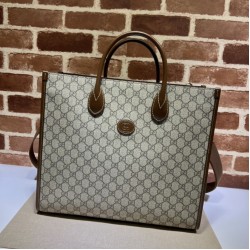 Replica Gucci Medium tote with Interlocking G Bag 674148 Brown