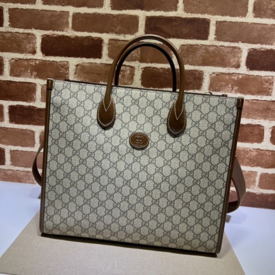 Fake Gucci Medium tote with Interlocking G Bag 674148 Brown Replica Replica Gucci Medium tote with Interlocking G Bag 674148 Brown