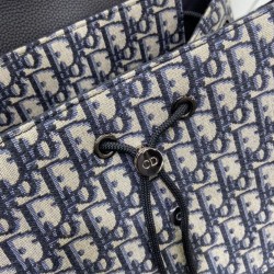 Fake Christian Dior Saddle Backpack Dark Blue Replica