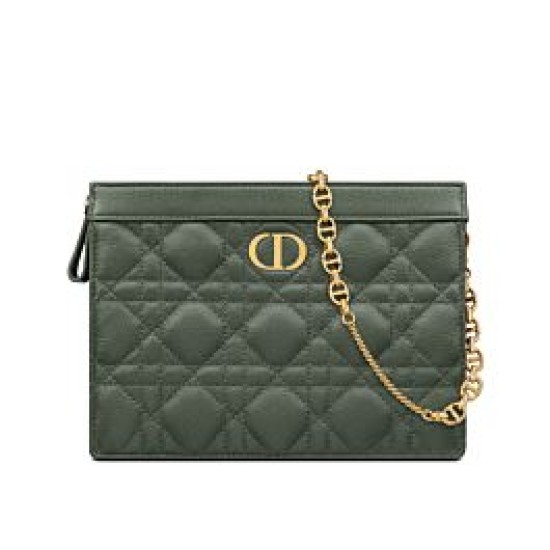 Fake Christian Dior Caro Zipped Pouch Green Replica Replica Christian Dior Caro Zipped Pouch Green