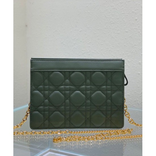 Fake Christian Dior Caro Zipped Pouch Green Replica Replica Christian Dior Caro Zipped Pouch Green