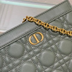 Replica Christian Dior Caro Zipped Pouch Green