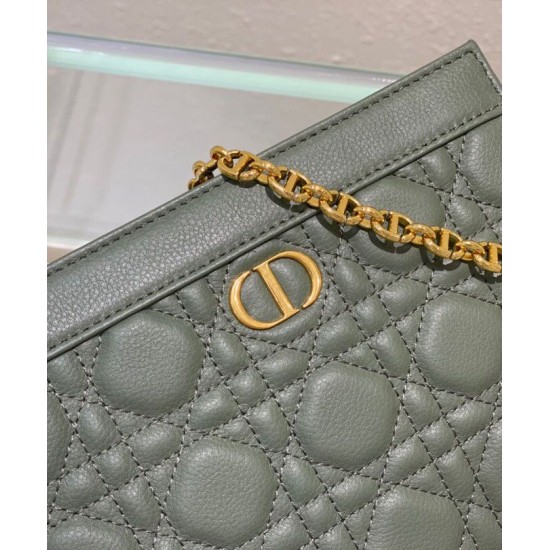 Fake Christian Dior Caro Zipped Pouch Green Replica Replica Christian Dior Caro Zipped Pouch Green
