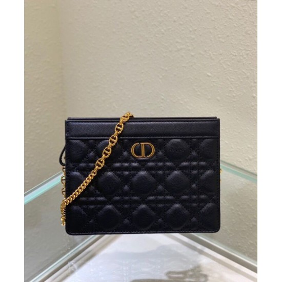 Replica Christian Dior Caro Zipped Pouch Black Fake Christian Dior Caro Zipped Pouch Black Replica