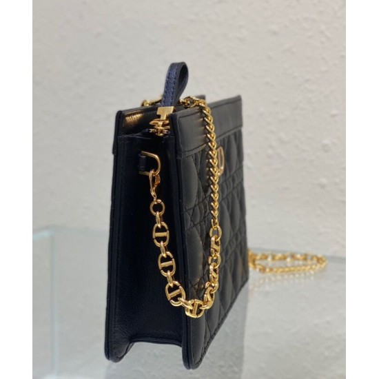 Replica Christian Dior Caro Zipped Pouch Black Fake Christian Dior Caro Zipped Pouch Black Replica