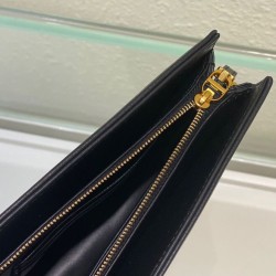 Fake Christian Dior Caro Zipped Pouch Black Replica