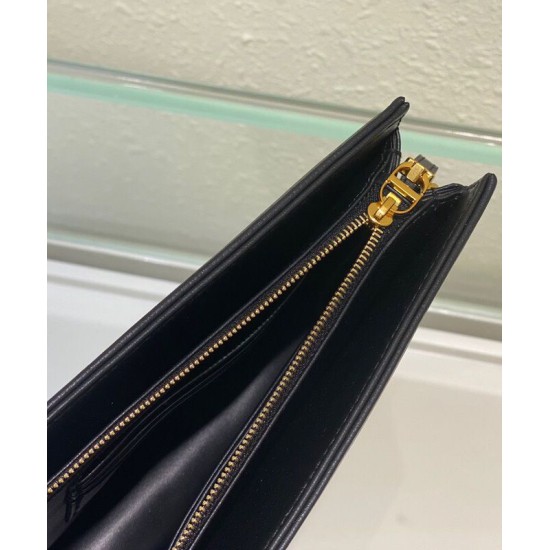 Replica Christian Dior Caro Zipped Pouch Black Fake Christian Dior Caro Zipped Pouch Black Replica
