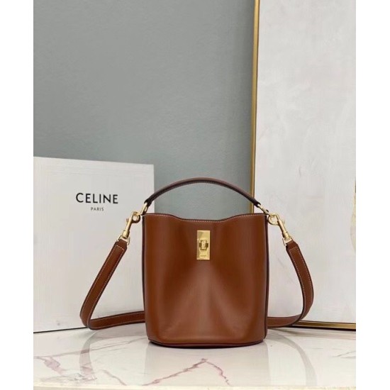 Fake  Celine Teen Bucket 16 197573 Coffee Replica