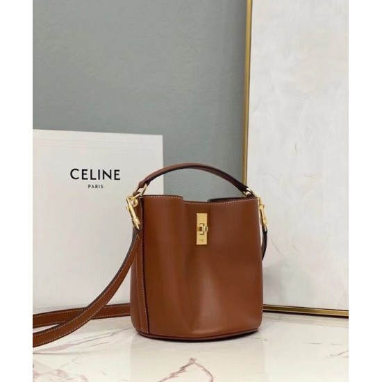 Fake  Celine Teen Bucket 16 197573 Coffee Replica
