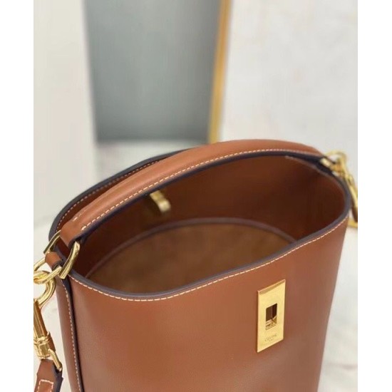 Fake  Celine Teen Bucket 16 197573 Coffee Replica