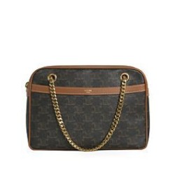 Fake Celine Medium Patapans In Triomphe Canvas Brown Replica