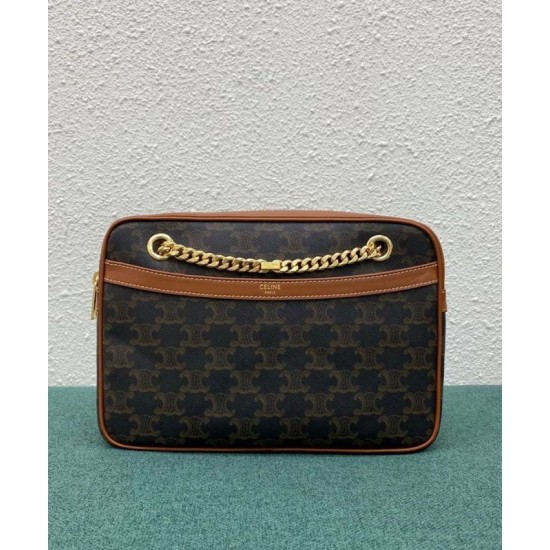 Fake Celine Medium Patapans In Triomphe Canvas Brown Replica