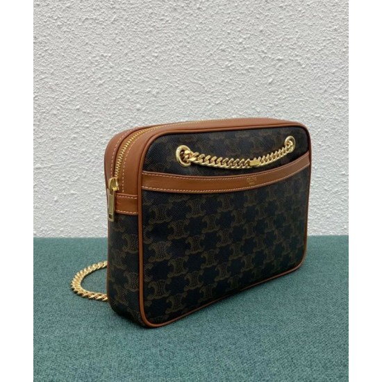 Fake Celine Medium Patapans In Triomphe Canvas Brown Replica