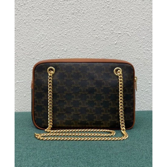 Fake Celine Medium Patapans In Triomphe Canvas Brown Replica