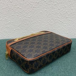 Fake Celine Medium Patapans In Triomphe Canvas Brown Replica