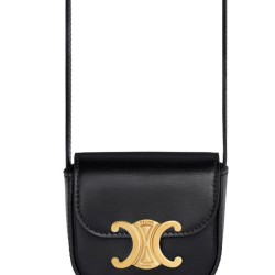 Replica Celine Mini Triomphe In Shiny Calfskin Black