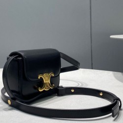 Replica Celine Mini Triomphe In Shiny Calfskin Black