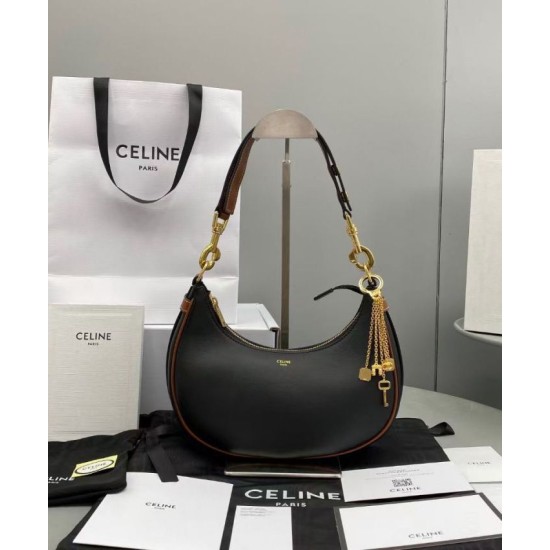 Replica Celine Medium Strap Ava Bag In Smooth Calfskin Black