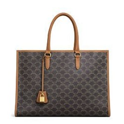 Replica Celine Horizontal Cabas In Triomphe Canvas And Calfskin Coffee