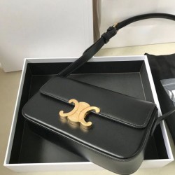 Replica Celine Triomphe Shoulder Bag 194143 Black