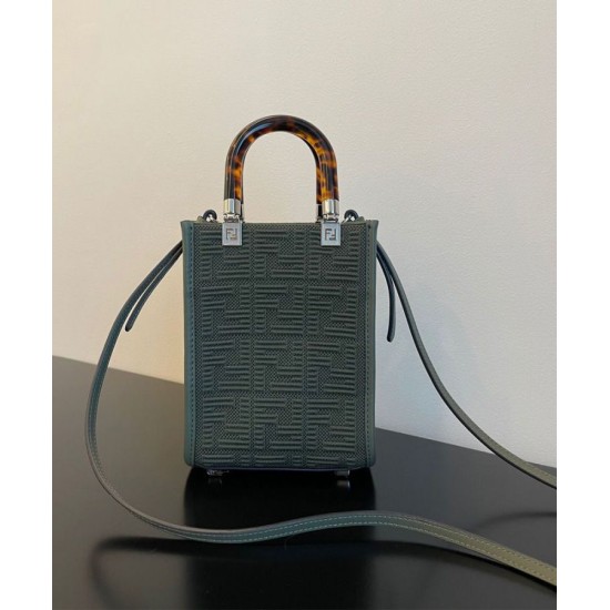 Replica Mini Sunshine Shopper FF Fabric Mini Bag 8BS051 Green Fake Mini Sunshine Shopper FF Fabric Mini Bag 8BS051 Green Replica