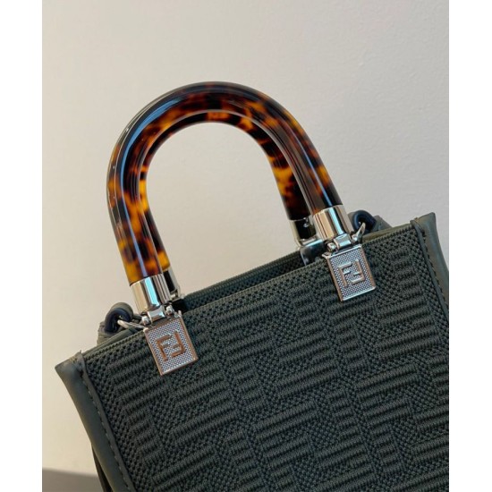 Replica Mini Sunshine Shopper FF Fabric Mini Bag 8BS051 Green Fake Mini Sunshine Shopper FF Fabric Mini Bag 8BS051 Green Replica