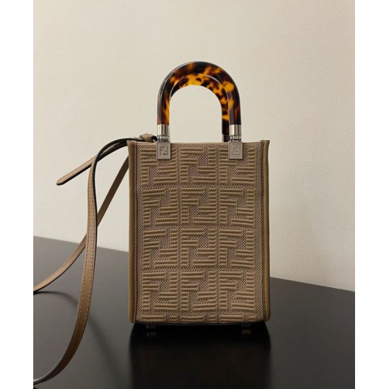 Replica Mini Sunshine Shopper FF Fabric Mini Bag 8BS051 Gray Fake Mini Sunshine Shopper FF Fabric Mini Bag 8BS051 Gray Replica