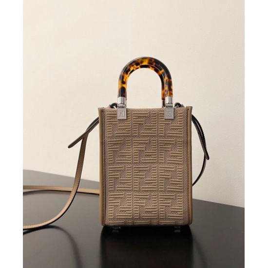 Replica Mini Sunshine Shopper FF Fabric Mini Bag 8BS051 Gray Fake Mini Sunshine Shopper FF Fabric Mini Bag 8BS051 Gray Replica