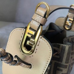 Fake Pomodorino FF Fabric Mini Bag 8BS059 Coffee Replica