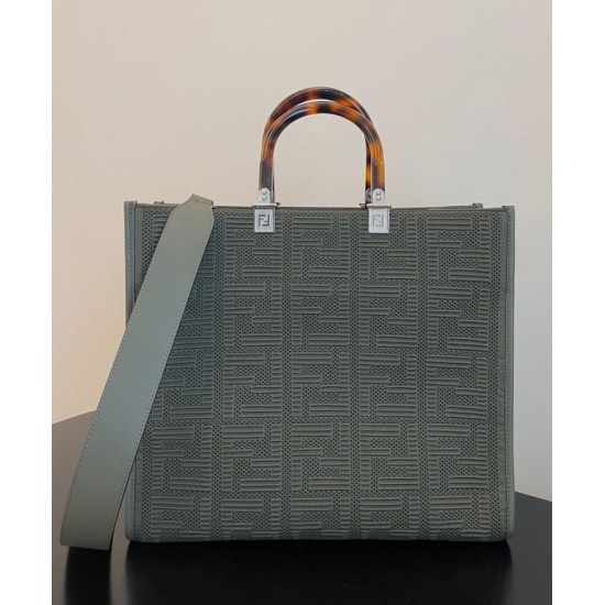 Replica Sunshine Medium FF Fabric Shopper Green Replica Sunshine Medium FF Fabric Shopper Green