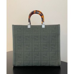 Replica Sunshine Medium FF Fabric Shopper Green Replica Sunshine Medium FF Fabric Shopper Green