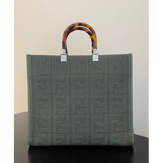 Replica Sunshine Medium FF Fabric Shopper Green Replica Sunshine Medium FF Fabric Shopper Green