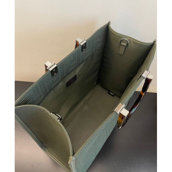 Replica Sunshine Medium FF Fabric Shopper Green Replica Sunshine Medium FF Fabric Shopper Green
